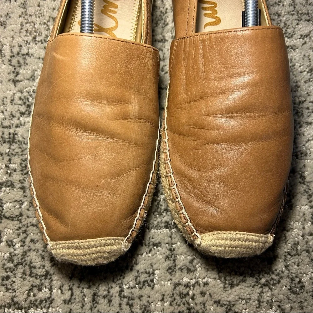 Sam Edelman Brown Kesia Espadrille Leather Slip-On Loafers Size 9.5